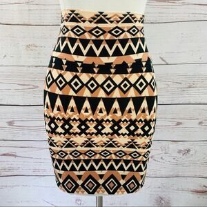 Charlotte Russe yoga waist Aztec mini skirt knit